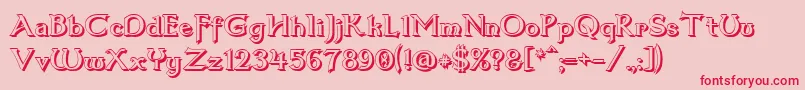 フォントDum3shad – ピンクの背景に赤い文字