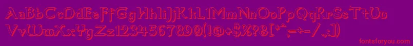 Dum3shad-Schriftart – Rote Schriften auf violettem Hintergrund