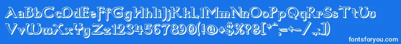 Dum3shad Font – White Fonts on Blue Background