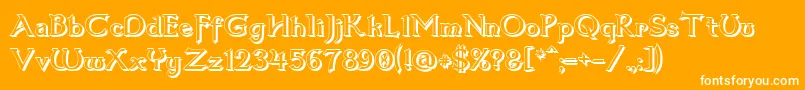 Dum3shad Font – White Fonts on Orange Background