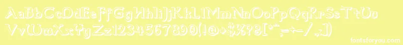 Dum3shad Font – White Fonts on Yellow Background
