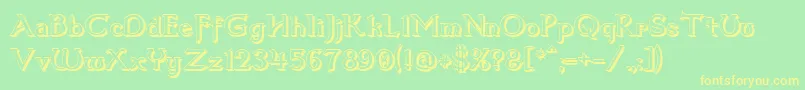 Dum3shad-fontti – keltaiset fontit vihreällä taustalla