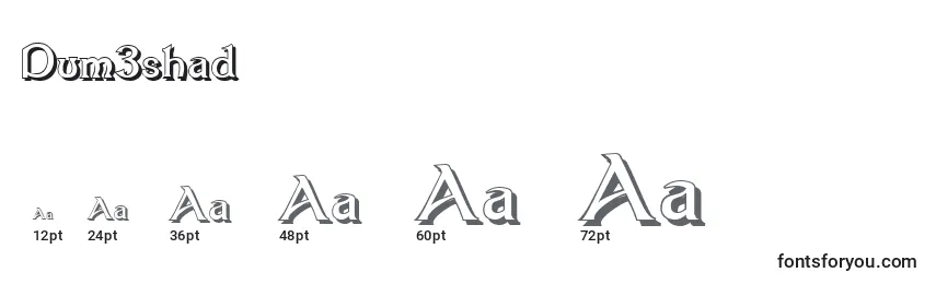 Größen der Schriftart Dum3shad