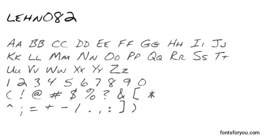 Czcionka Lehn082 – alfabet, cyfry, specjalne znaki