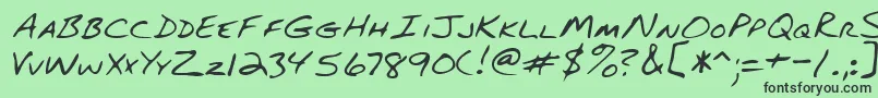 Lehn082 Font – Black Fonts on Green Background