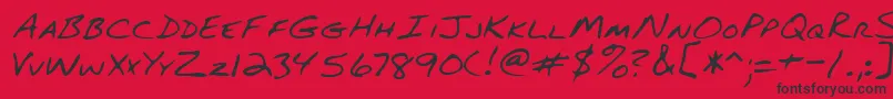 Czcionka Lehn082 – czarne czcionki na czerwonym tle