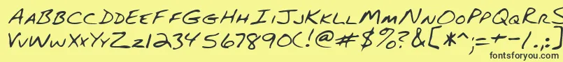 Lehn082 Font – Black Fonts on Yellow Background