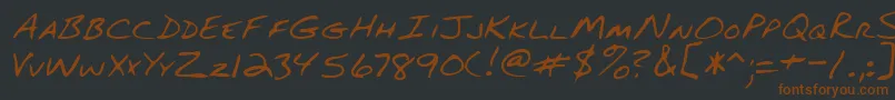 Lehn082 Font – Brown Fonts on Black Background