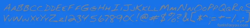 Lehn082 Font – Gray Fonts on Blue Background