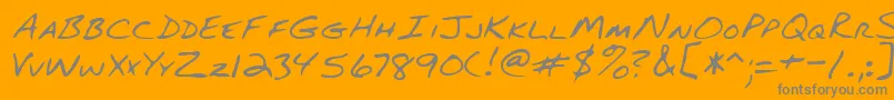 Lehn082 Font – Gray Fonts on Orange Background