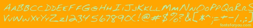 Шрифт Lehn082 – зелёные шрифты на оранжевом фоне