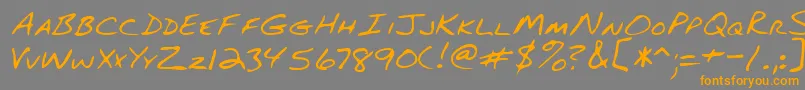 Lehn082 Font – Orange Fonts on Gray Background