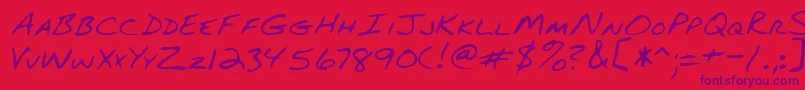 Lehn082-Schriftart – Violette Schriften auf rotem Hintergrund