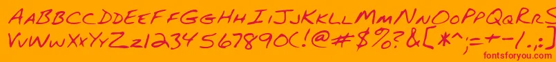 Lehn082 Font – Red Fonts on Orange Background