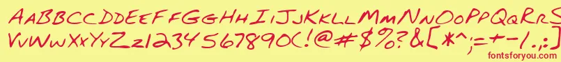 Lehn082 Font – Red Fonts on Yellow Background