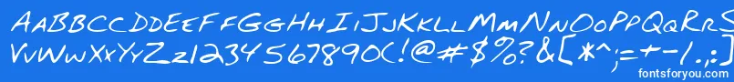 Lehn082 Font – White Fonts on Blue Background