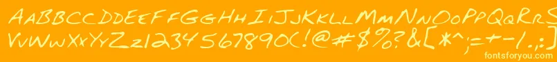 Lehn082 Font – Yellow Fonts on Orange Background