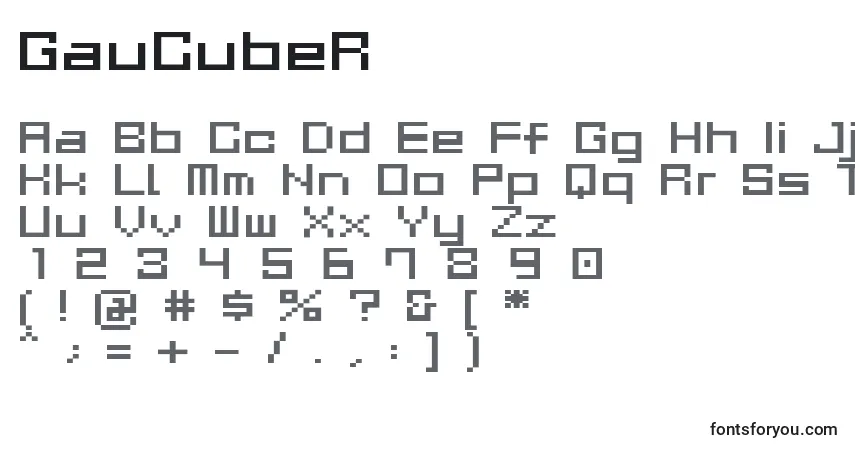 Schriftart GauCubeR – Alphabet, Zahlen, spezielle Symbole