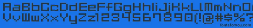 GauCubeR Font – Black Fonts on Blue Background