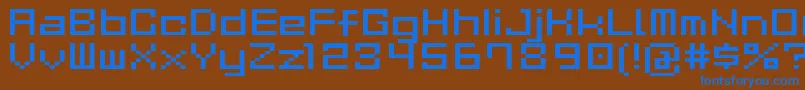 GauCubeR Font – Blue Fonts on Brown Background