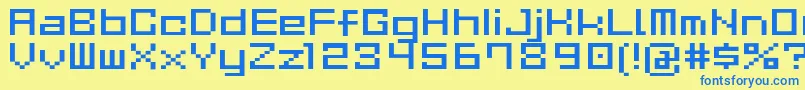 GauCubeR Font – Blue Fonts on Yellow Background