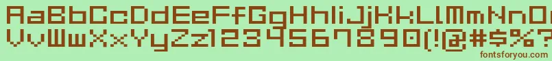 GauCubeR Font – Brown Fonts on Green Background