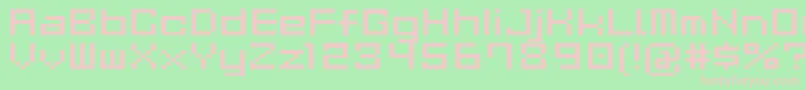 GauCubeR-fontti – vaaleanpunaiset fontit vihreällä taustalla
