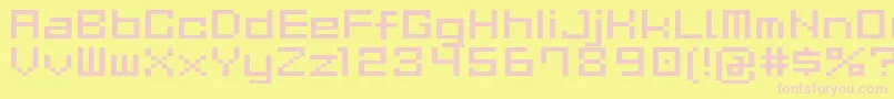 フォントGauCubeR – ピンクのフォント、黄色の背景
