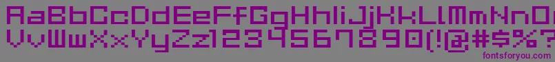 フォントGauCubeR – 紫色のフォント、灰色の背景