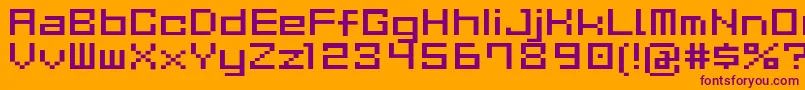 フォントGauCubeR – オレンジの背景に紫のフォント