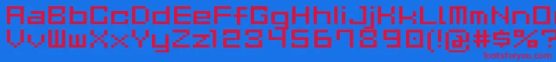 GauCubeR Font – Red Fonts on Blue Background