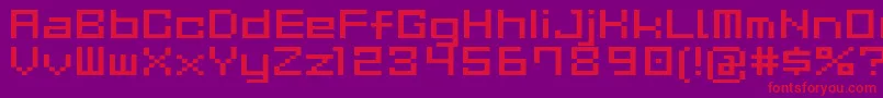 GauCubeR Font – Red Fonts on Purple Background