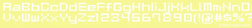 GauCubeR Font – White Fonts on Yellow Background