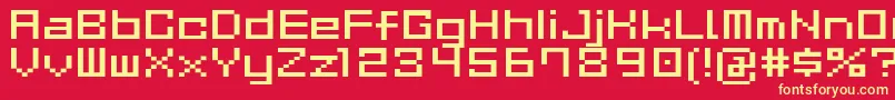 GauCubeR Font – Yellow Fonts on Red Background