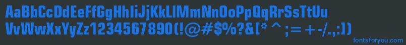 Square721BoldCondensedBt Font – Blue Fonts on Black Background