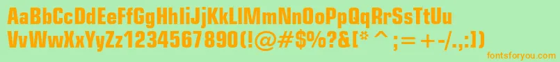 Square721BoldCondensedBt Font – Orange Fonts on Green Background