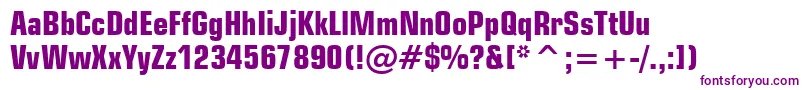 フォントSquare721BoldCondensedBt – 白い背景に紫のフォント