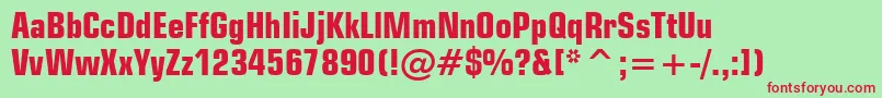 Square721BoldCondensedBt Font – Red Fonts on Green Background