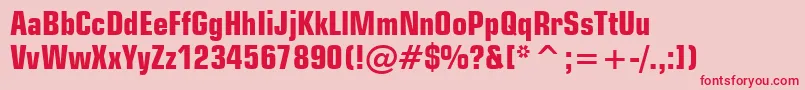 フォントSquare721BoldCondensedBt – ピンクの背景に赤い文字