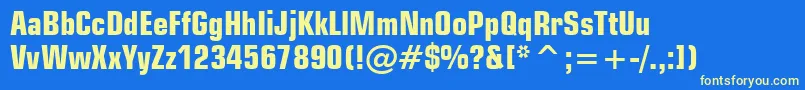 Square721BoldCondensedBt Font – Yellow Fonts on Blue Background