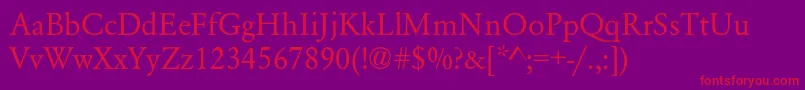 Garamon Font – Red Fonts on Purple Background