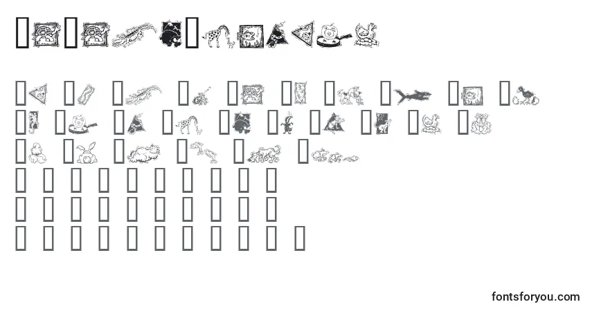 A fonte GeDecoAnimals – alfabeto, números, caracteres especiais