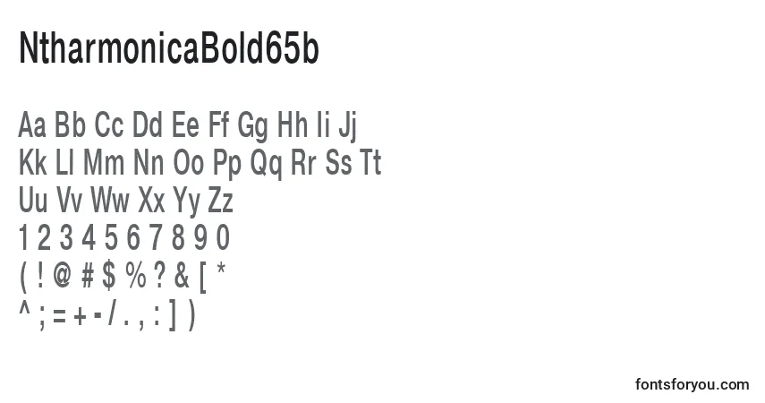Schriftart NtharmonicaBold65b – Alphabet, Zahlen, spezielle Symbole