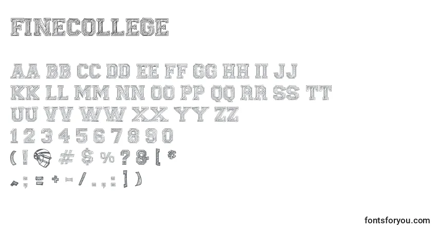FineCollege Font – alphabet, numbers, special characters