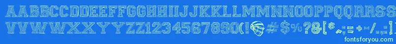 FineCollege Font – Green Fonts on Blue Background