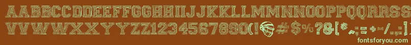 FineCollege Font – Green Fonts on Brown Background