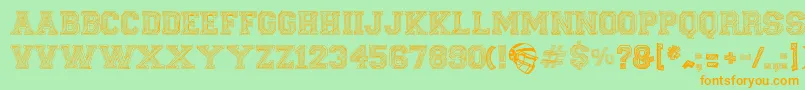 FineCollege Font – Orange Fonts on Green Background