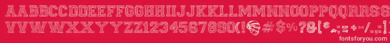 FineCollege Font – Pink Fonts on Red Background