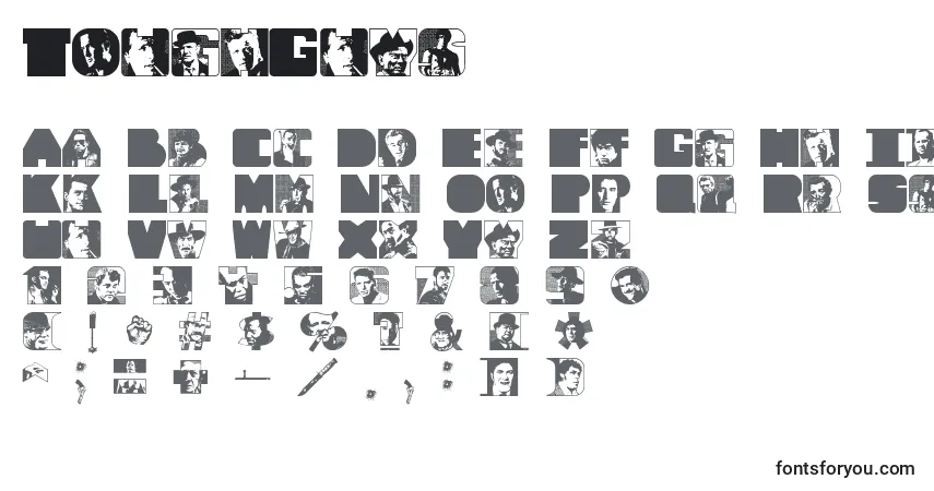 Schriftart ToughGuys – Alphabet, Zahlen, spezielle Symbole