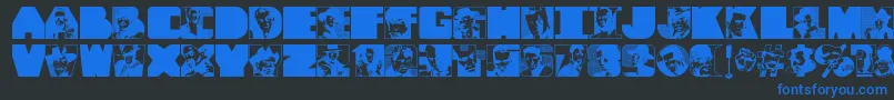 ToughGuys Font – Blue Fonts on Black Background